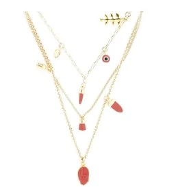 Isabel Marant Collier Multirang New It's All Doré Bordeaux