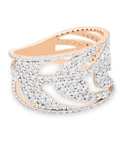 Ginette NY Bague Palms Diamants Or Rose