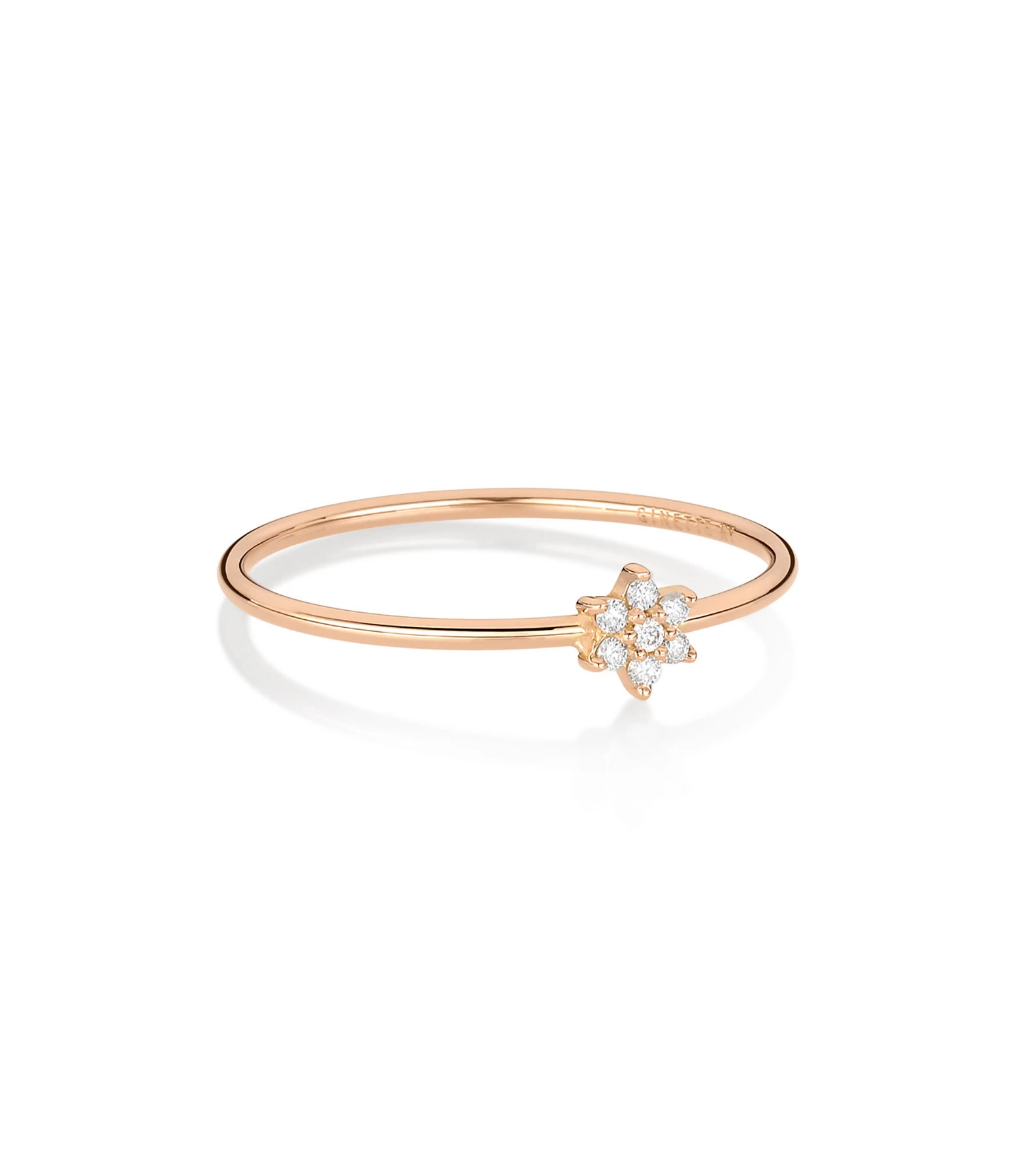 Ginette NY Bague Mini Star Diamants Or Rose 1 Ginette NY Bague Mini Star Diamants Or Rose