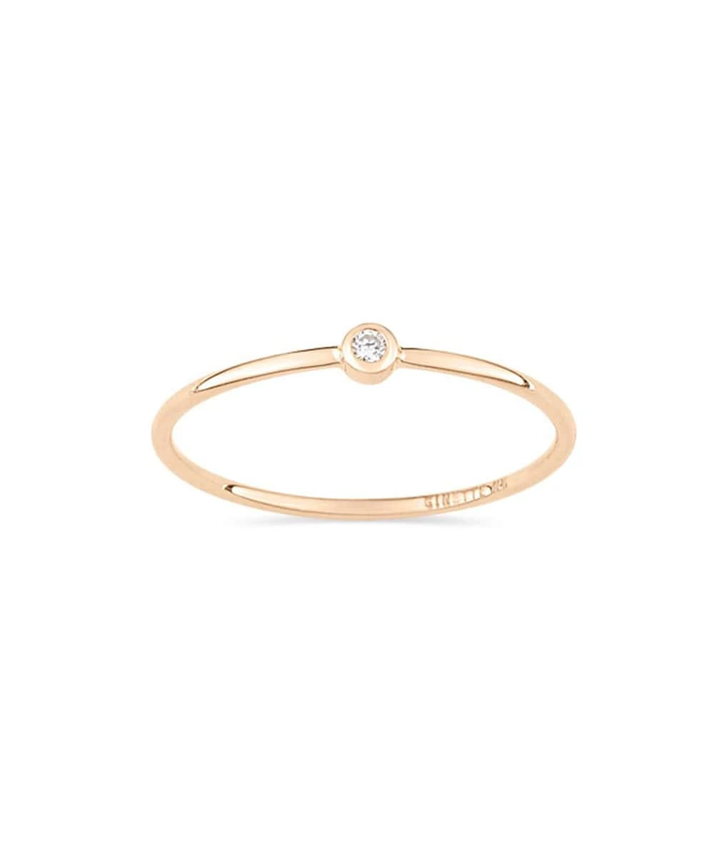 Ginette NY Bague Mini Lonely Diamond Or Rose 1 Ginette NY Bague Mini Lonely Diamond Or Rose