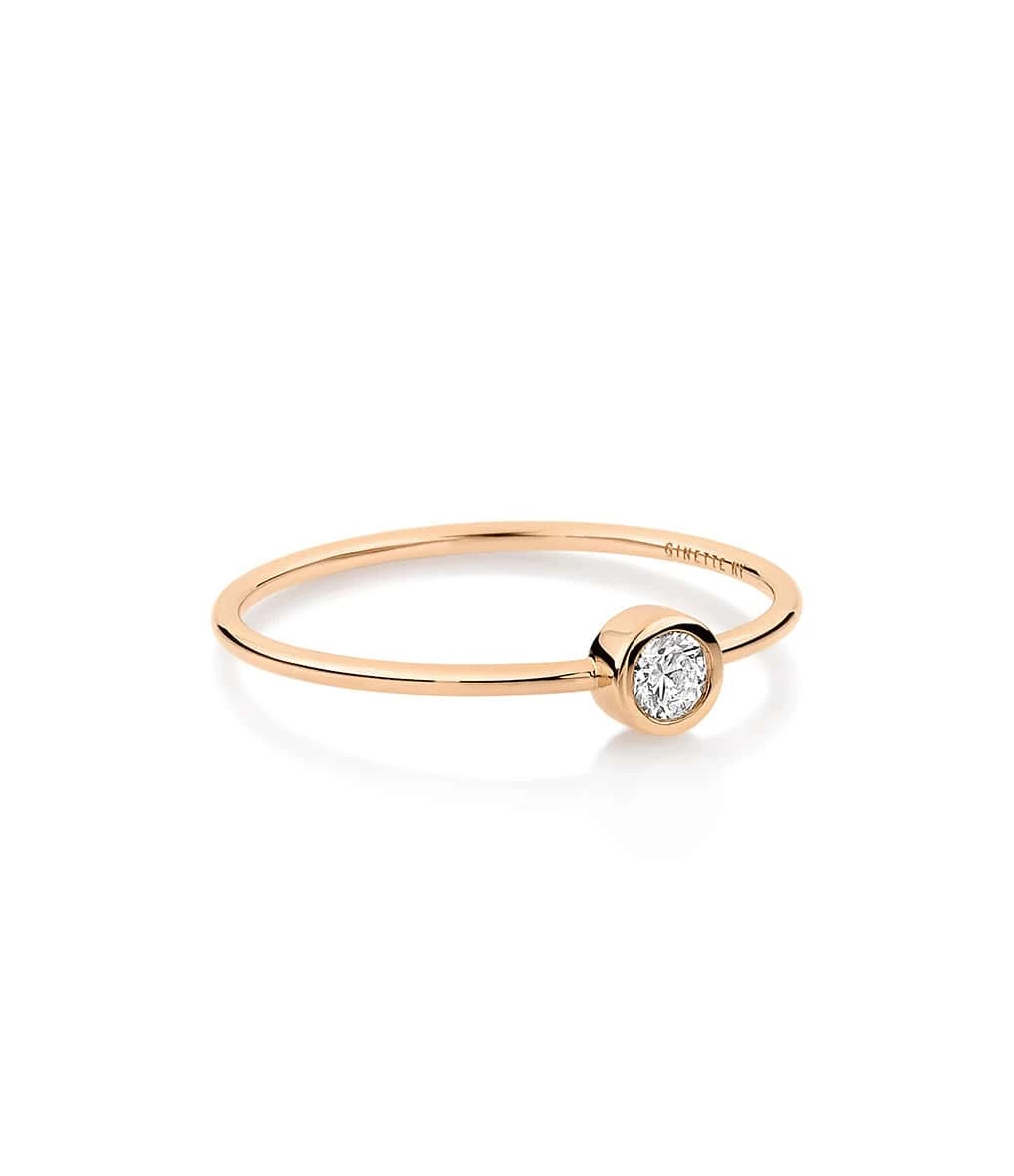 Ginette NY Bague Lonely Diamonds Medium Diamants Or Rose 1 Ginette NY Bague Lonely Diamonds Medium Diamants Or Rose