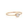 Ginette NY Bague Lonely Diamond Large Diamants Or Rose