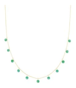 LA BRUNE & LA BLONDE Collier Polka Onyx Vert Or Jaune