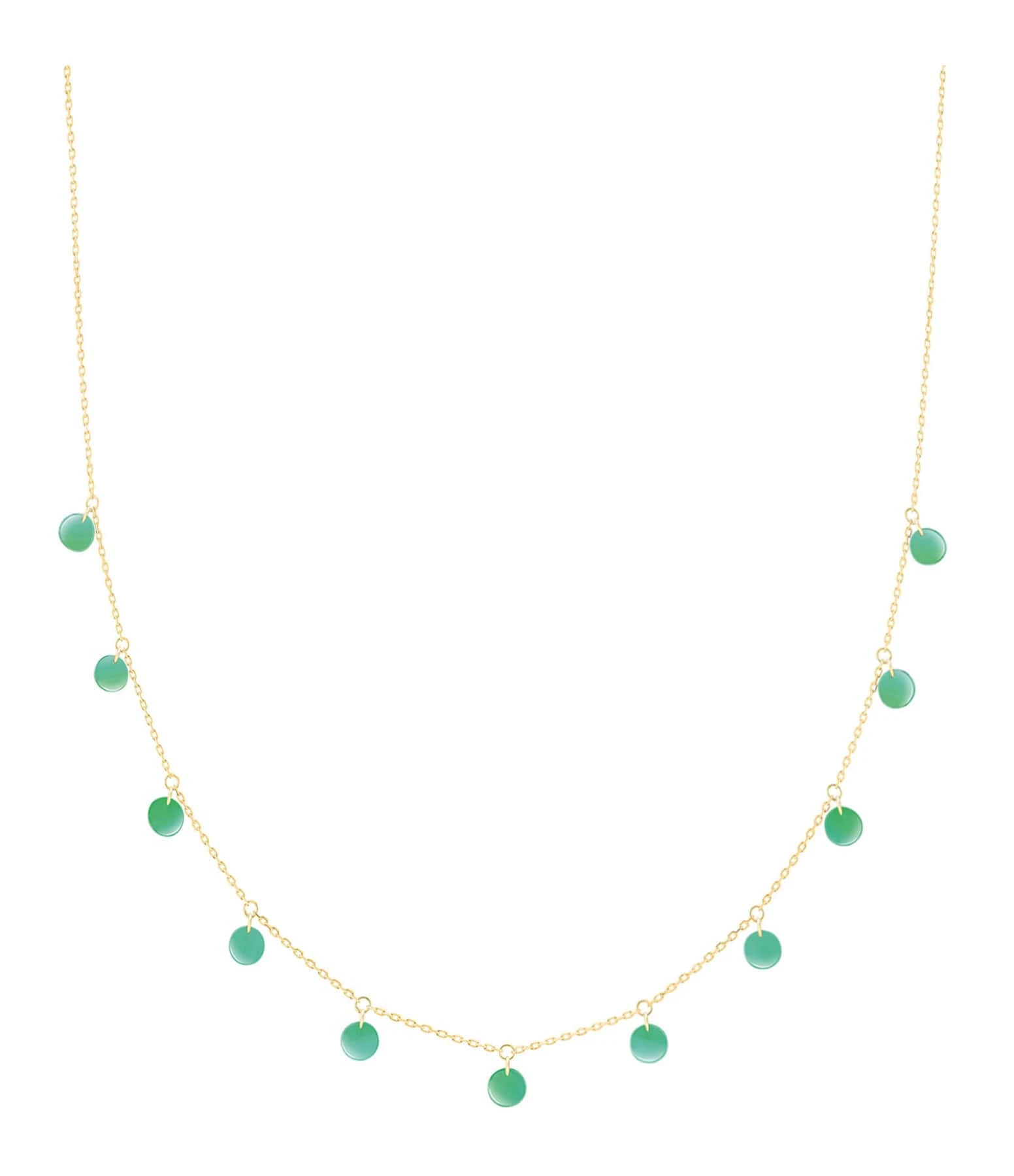 LA BRUNE & LA BLONDE Collier Polka Onyx Vert Or Jaune 1 LA BRUNE & LA BLONDE Collier Polka Onyx Vert Or Jaune