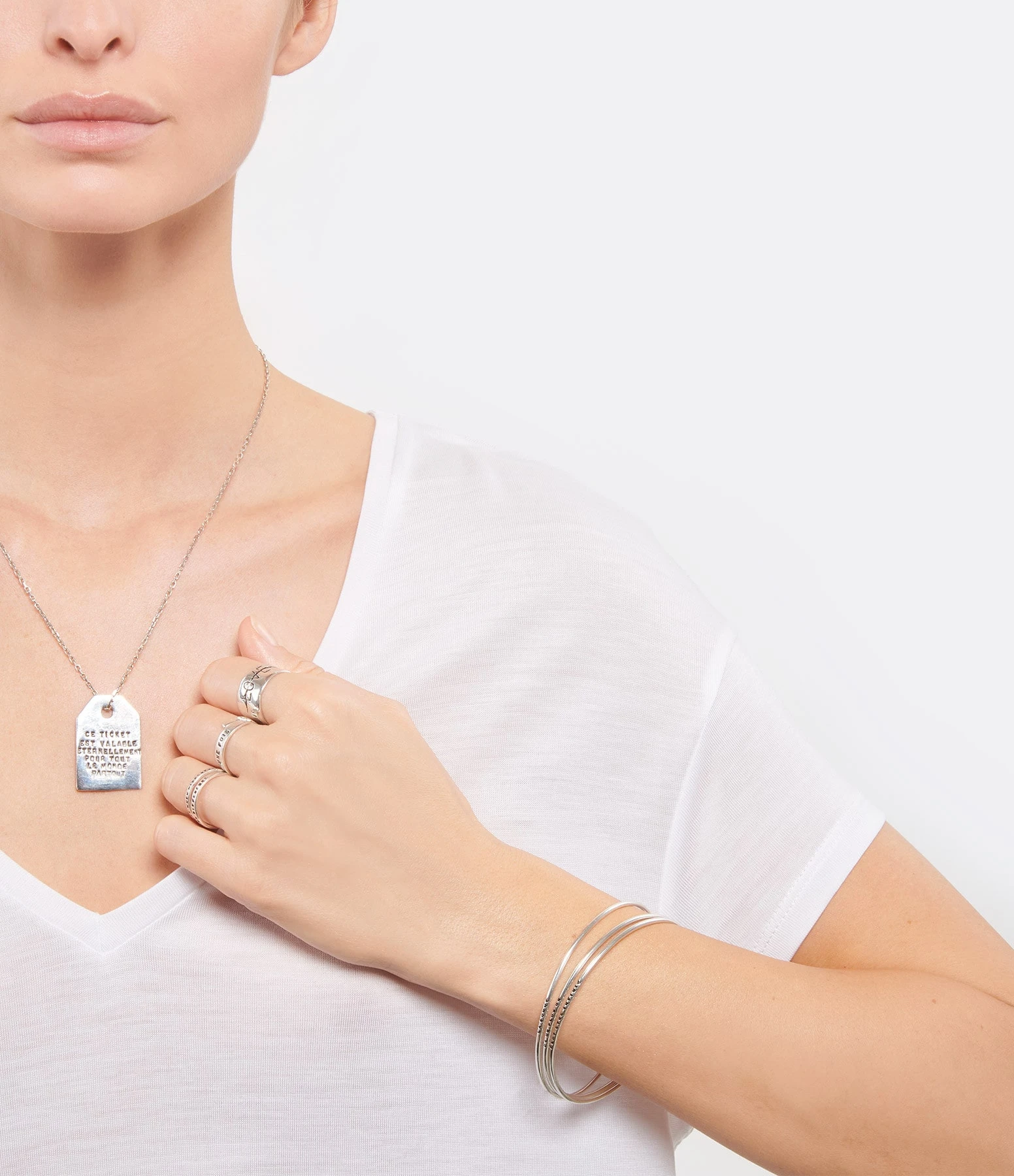 SERGE THORAVAL Joncs Infini Jeu De 3 Argent 2 SERGE THORAVAL Joncs Infini Jeu De 3 Argent – Image 2