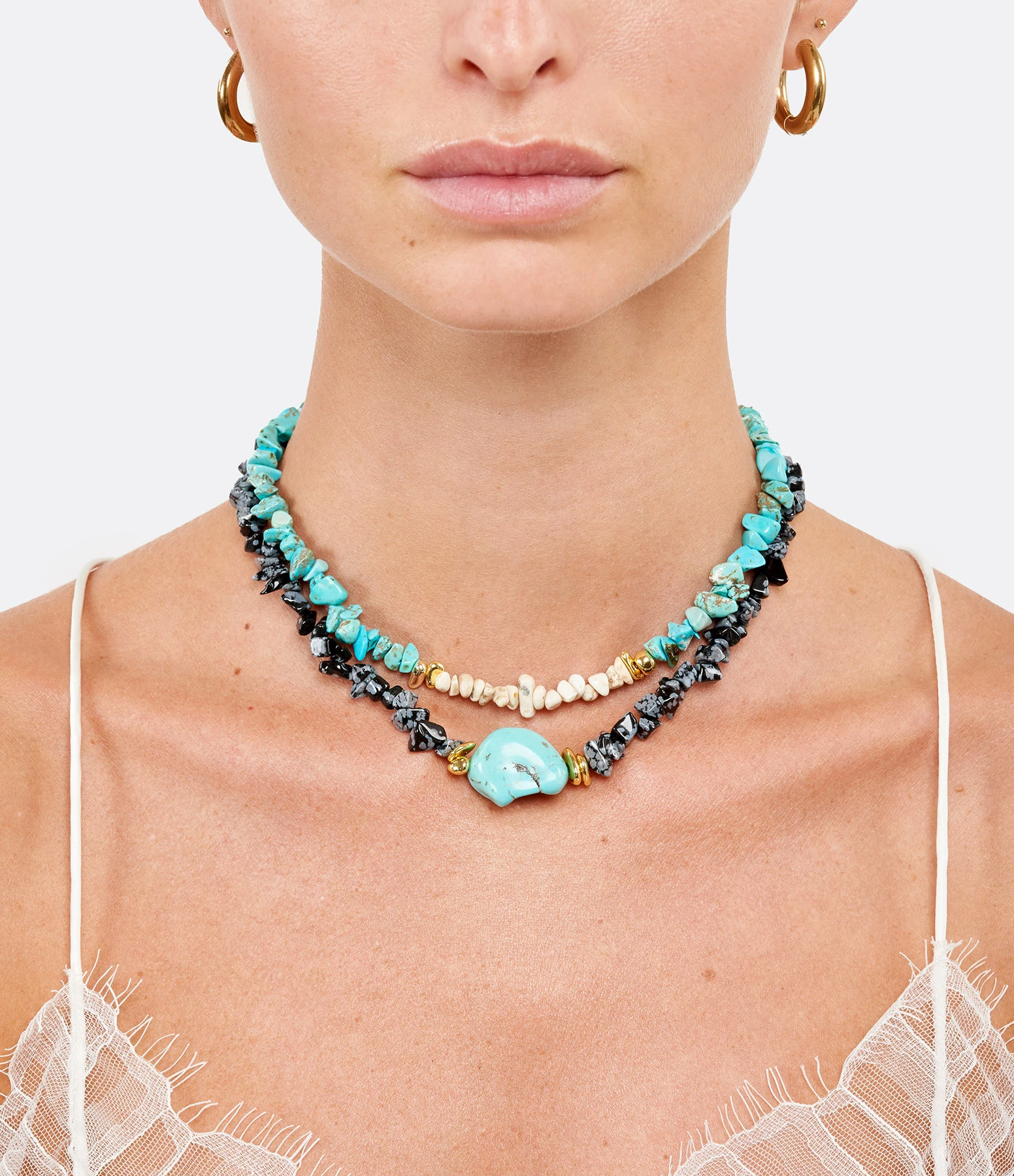 SHAKER JEWELS Collier Stones Turquoise Coquillage 2 SHAKER JEWELS Collier Stones Turquoise Coquillage – Image 2