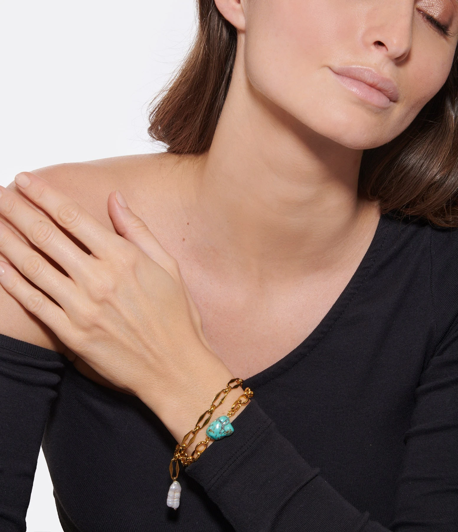 SHAKER JEWELS Bracelet Alore Perles Blanc Doré 2 SHAKER JEWELS Bracelet Alore Perles Blanc Doré – Image 2