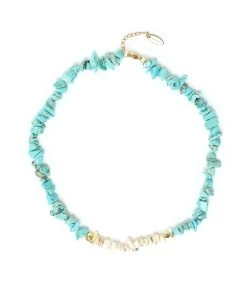 SHAKER JEWELS Collier Stones Turquoise Coquillage