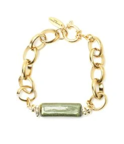 SHAKER JEWELS Bracelet Laya Céramique Argent Doré