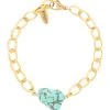 SHAKER JEWELS Bracelet Duna Turquoise Doré