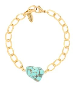 SHAKER JEWELS Bracelet Duna Turquoise Doré