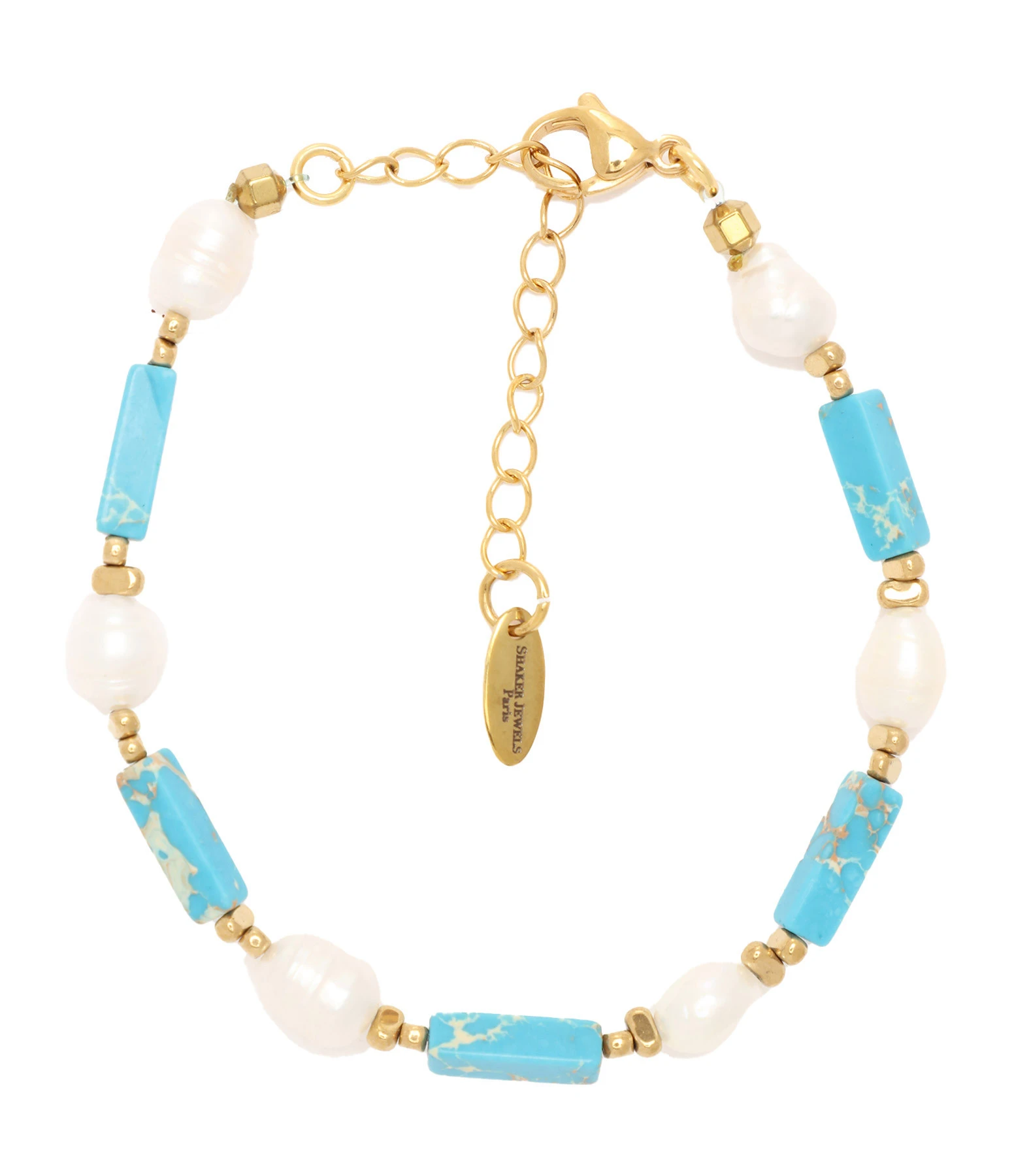 SHAKER JEWELS Bracelet Kami Turquoise Doré 1 SHAKER JEWELS Bracelet Kami Turquoise Doré