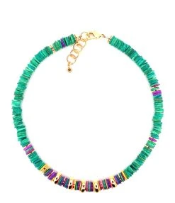 VADI JEWELS Collier Monaco Coquillage Bleu Lagon