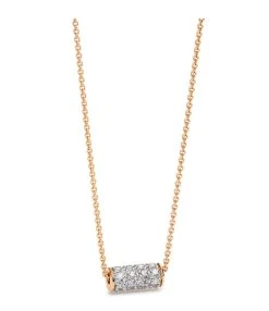 Ginette NY Collier Straw Mini Or Rose Diamants
