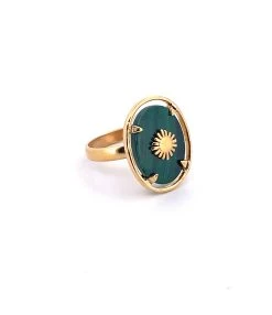 VADI JEWELS Bague Sunstone Malachite