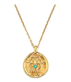 GOOSSENS PARIS Collier Talisman Mini Astro Gémeaux Turquoise