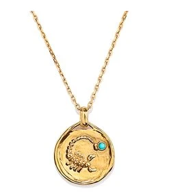 GOOSSENS PARIS Collier Talisman Mini Astro Scorpion Turquoise