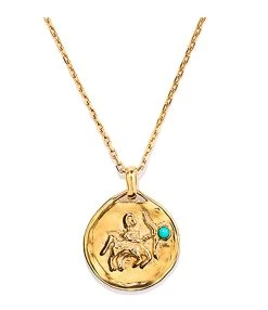GOOSSENS PARIS Collier Talisman Mini Astro Sagittaire Turquoise