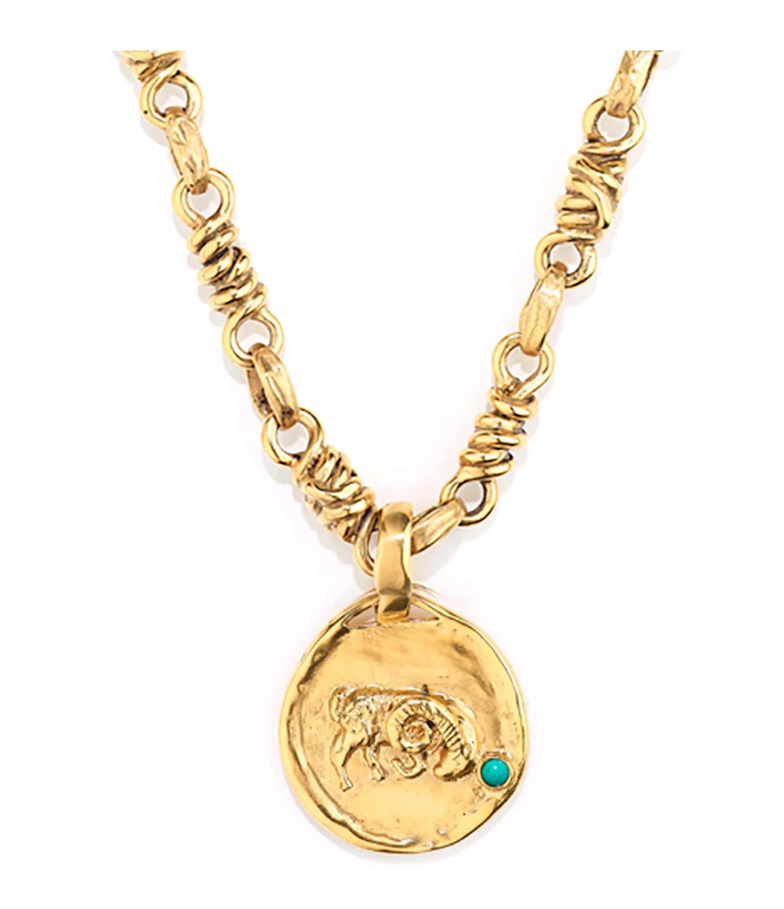GOOSSENS PARIS Collier Talisman Astro Bélier Turquoise 1 GOOSSENS PARIS Collier Talisman Astro Bélier Turquoise