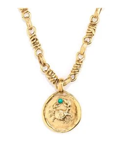 GOOSSENS PARIS Collier Talisman Astro Cancer Turquoise