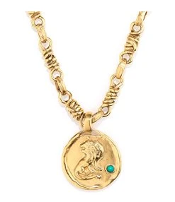 GOOSSENS PARIS Collier Talisman Astro Lion Turquoise