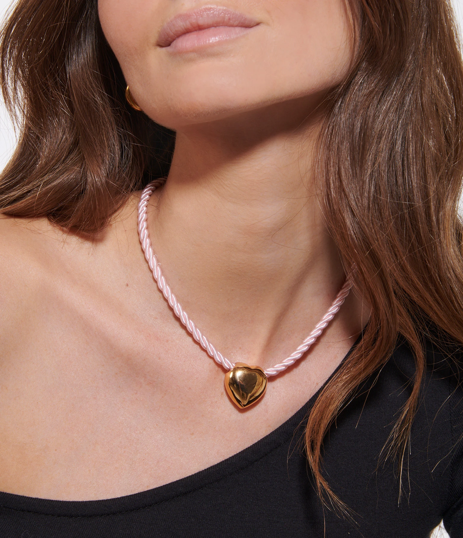 Timeless Pearly Collier Cœur Satin Rose 2 Timeless Pearly Collier Cœur Satin Rose – Image 2