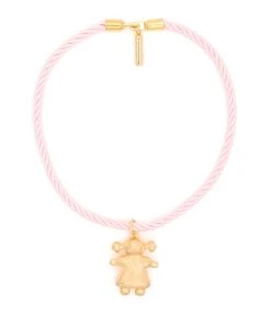 Timeless Pearly Collier Petite Fille Satin Rose