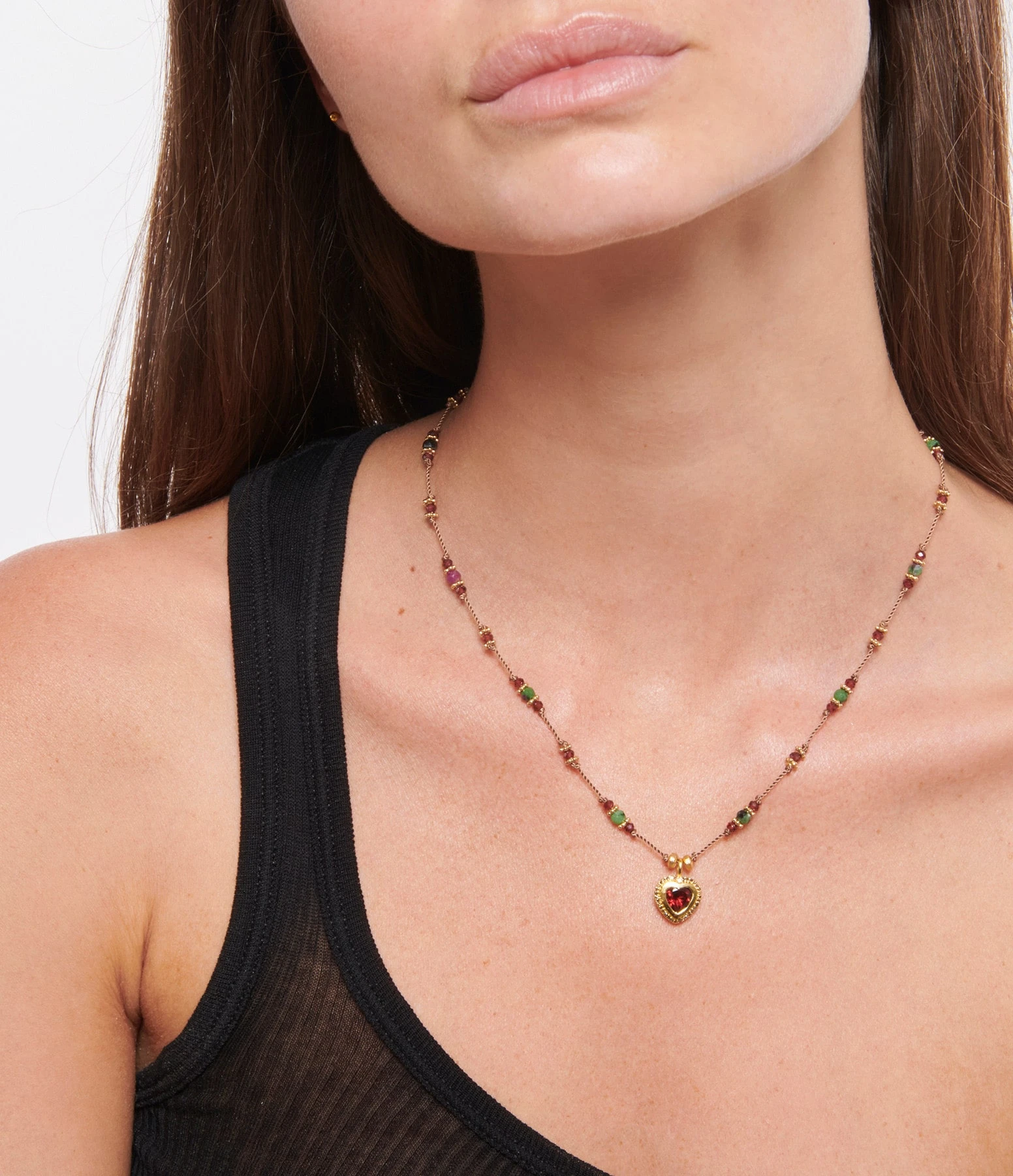 TITYARAVY Collier Gini Rubis Argent Doré 2 TITYARAVY Collier Gini Rubis Argent Doré – Image 2