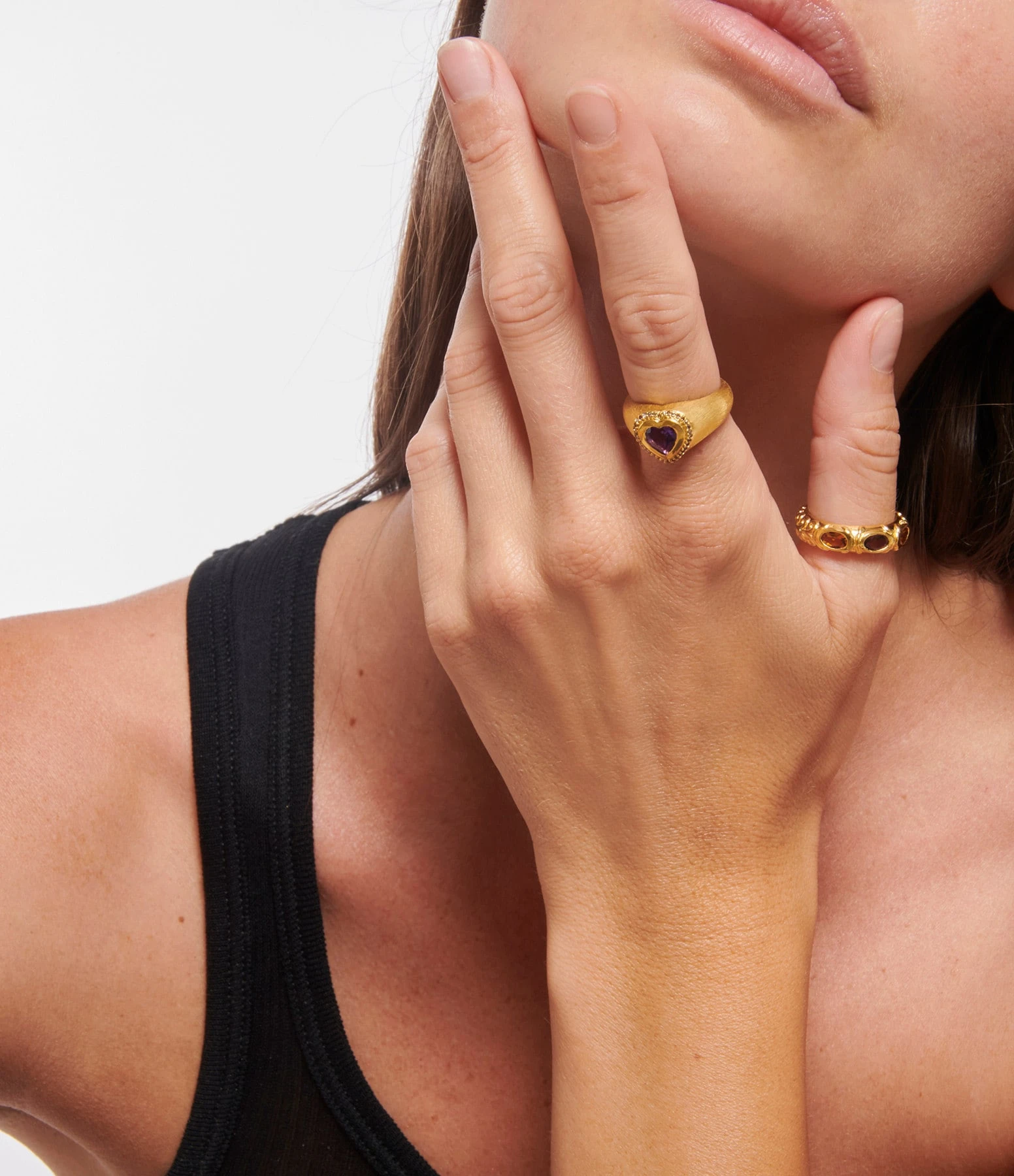 TITYARAVY Bague Gini Améthyste Argent Doré 2 TITYARAVY Bague Gini Améthyste Argent Doré – Image 2