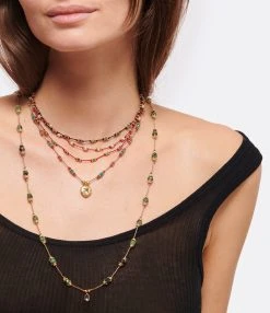 TITYARAVY Collier Lotus Rouge Rubis-Zoïsite Doré 6 TITYARAVY Collier Lotus Rouge Rubis-Zoïsite Doré -Shaker Jewels Magasin titya look20221117 88