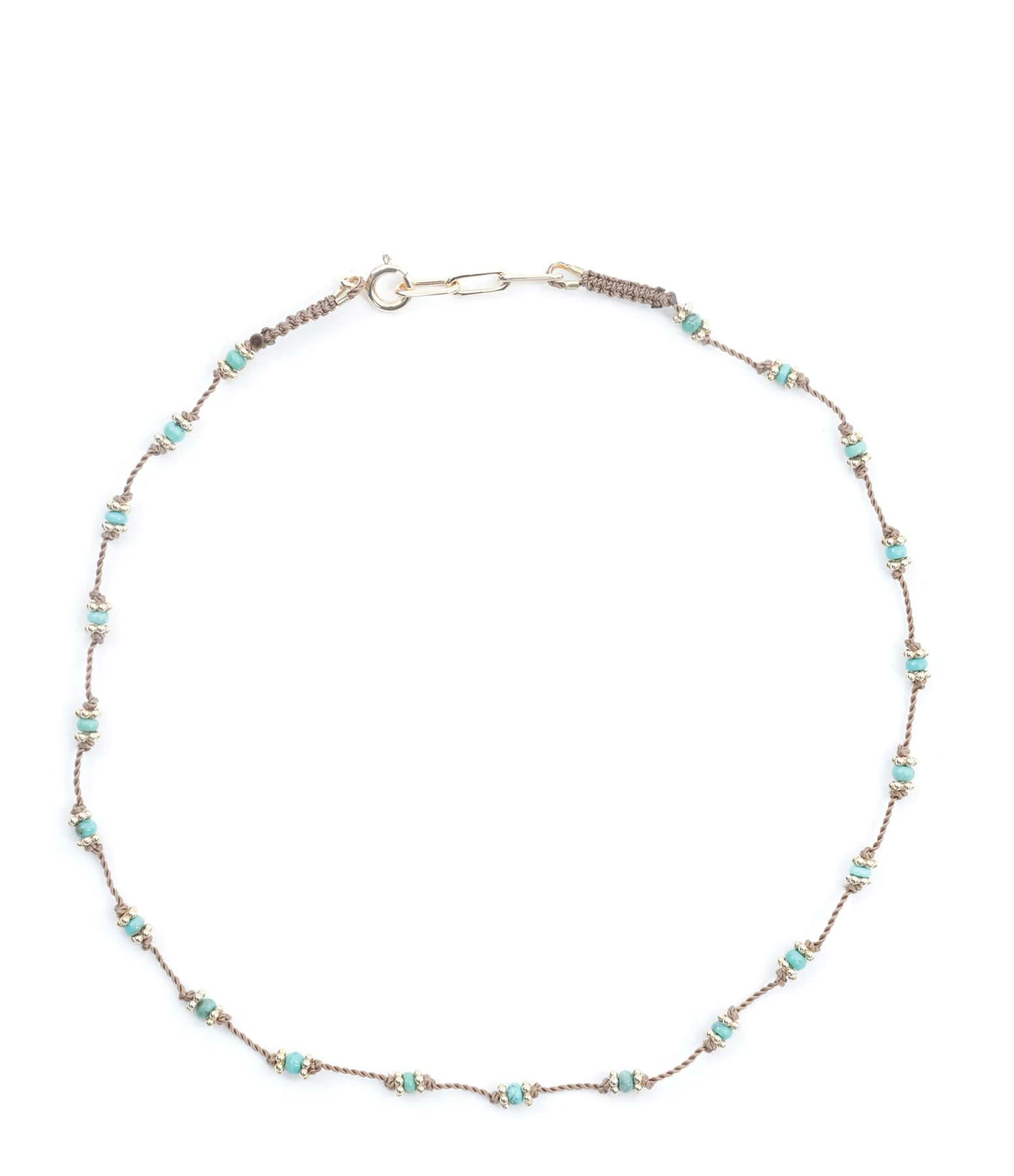 TITYARAVY Collier Lotus Beige Turquoise 1 TITYARAVY Collier Lotus Beige Turquoise