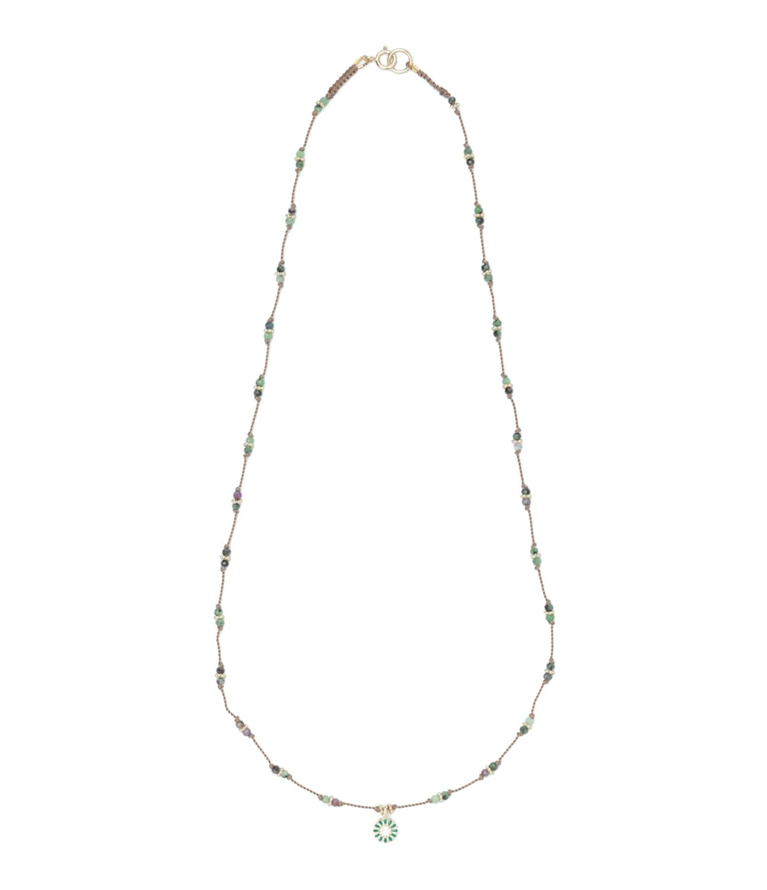 TITYARAVY Collier Mala-Saï Beige Argent Doré 2 TITYARAVY Collier Mala-Saï Beige Argent Doré – Image 2