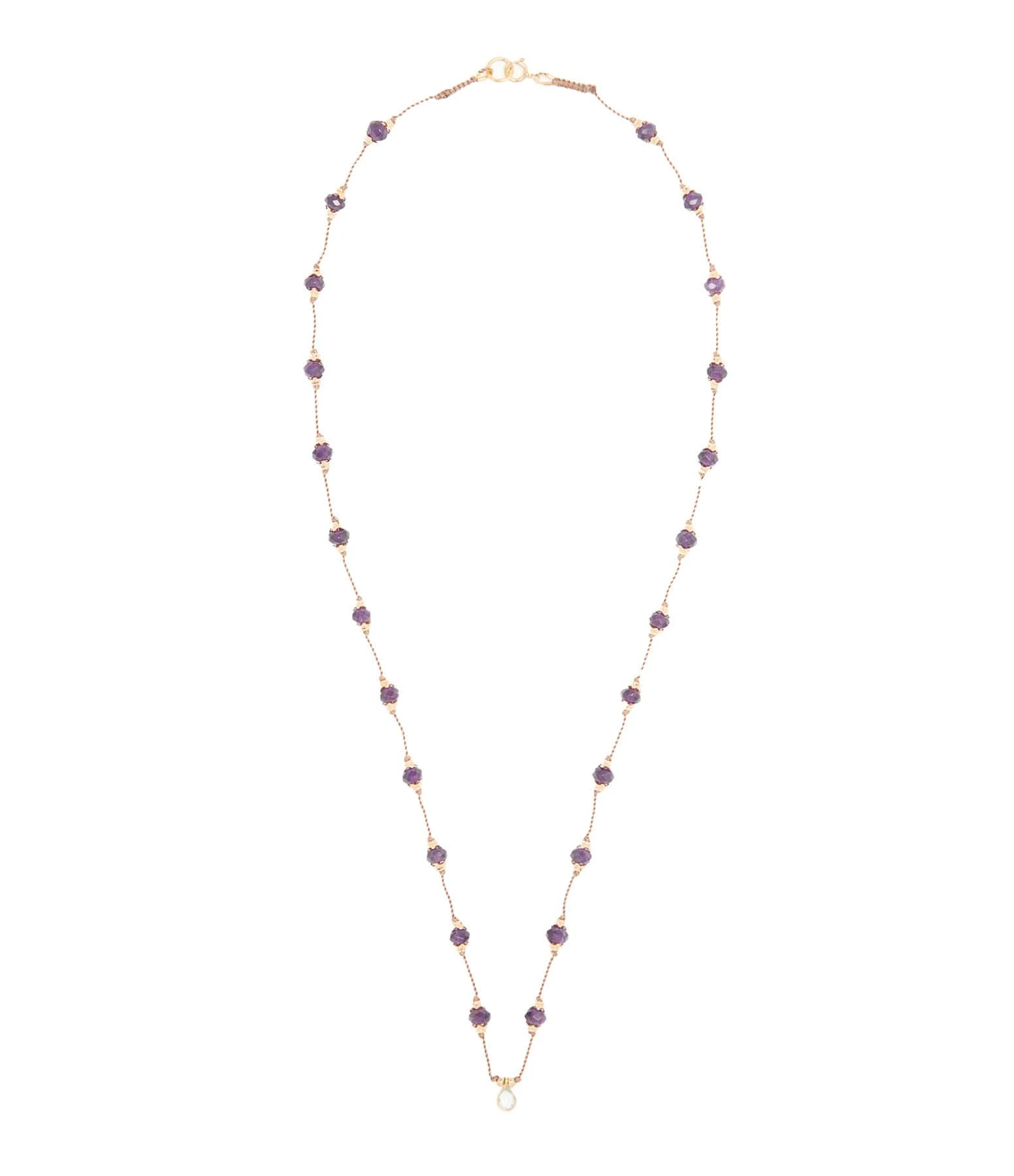 TITYARAVY Collier Sriphala Talisman Améthyste Topaze Bleu 2 TITYARAVY Collier Sriphala Talisman Améthyste Topaze Bleu – Image 2