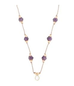 TITYARAVY Collier Sriphala Talisman Améthyste Topaze Bleu