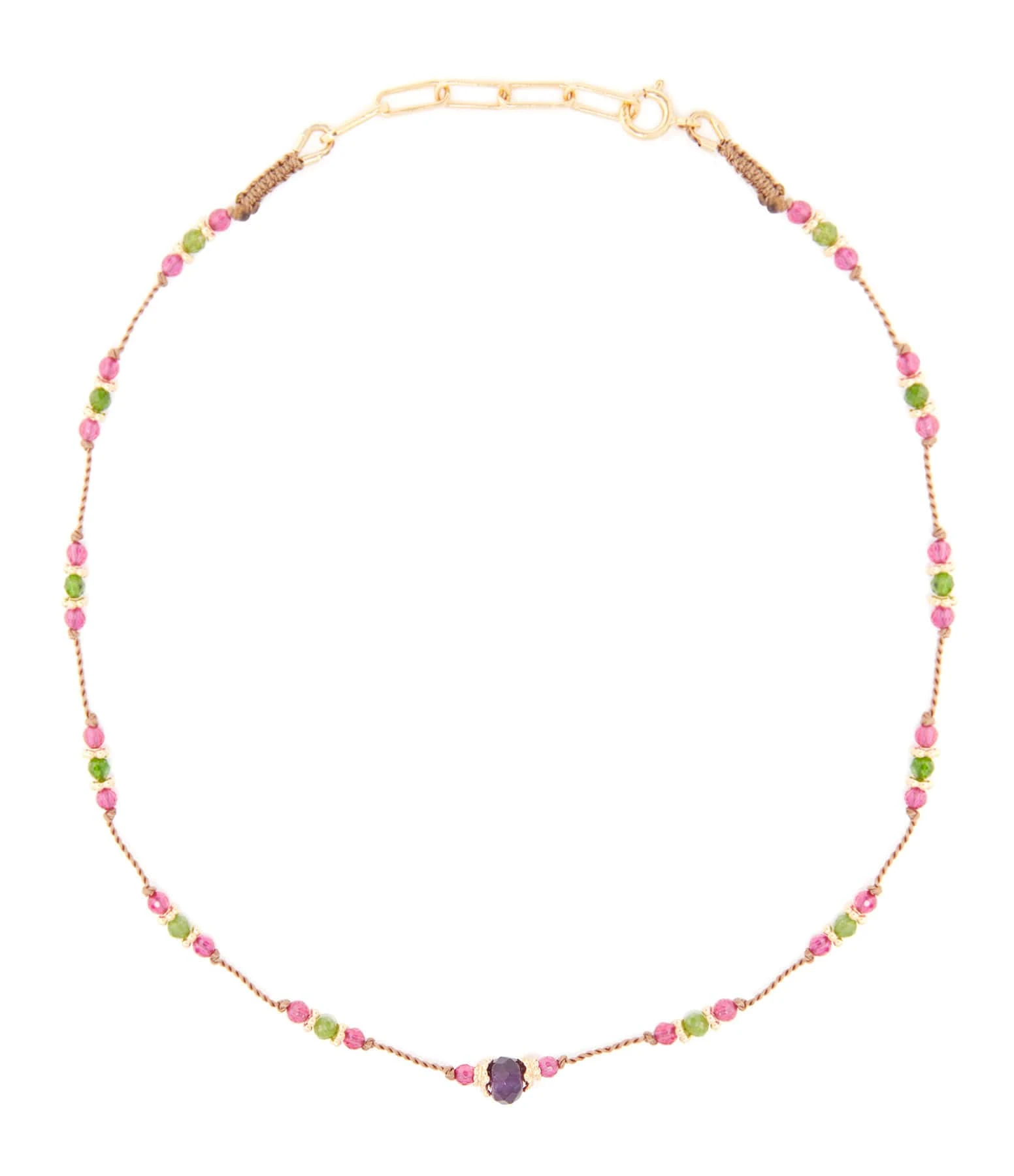 TITYARAVY Collier Uma Améthyste Argent Doré 1 TITYARAVY Collier Uma Améthyste Argent Doré