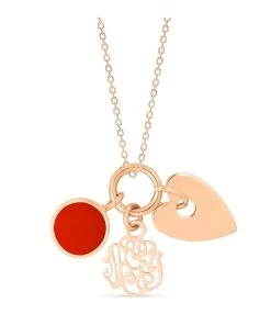 Ginette NY Collier Charms Corail Or Rose, Collection Twenty