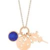 Ginette NY Collier Charms Lapis Lazuli Or Rose, Collection Twenty