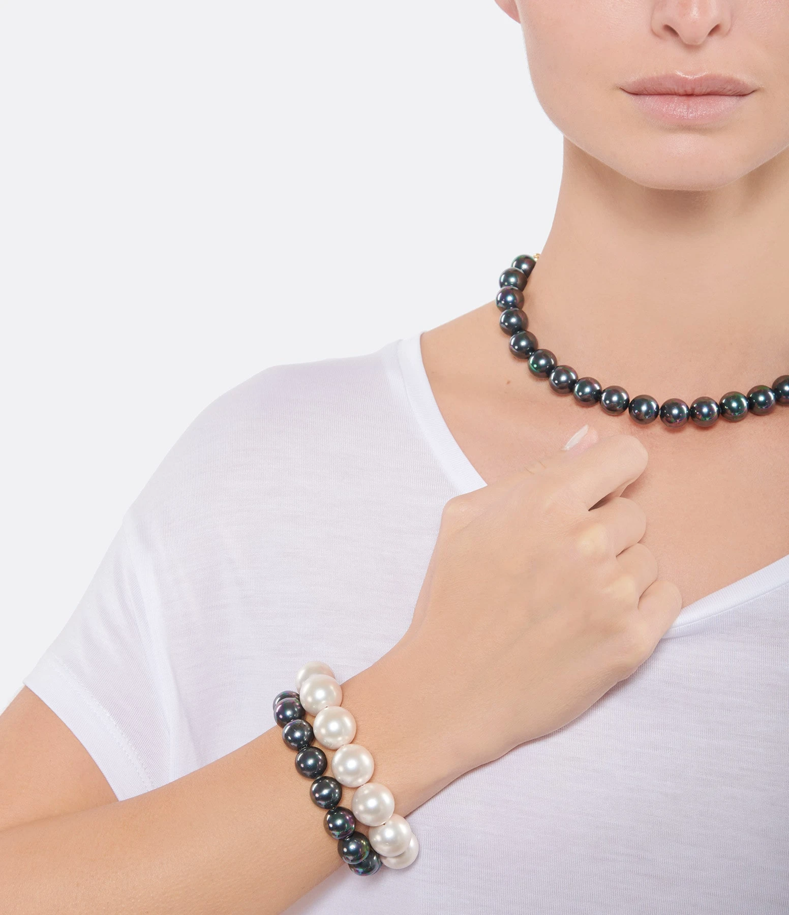 VADI JEWELS Bracelet Amona Perles Nacre Noir 2 VADI JEWELS Bracelet Amona Perles Nacre Noir â Image 2