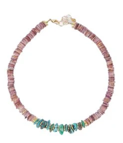 VADI JEWELS Collier Brazilia Coquillage Violet Turquoise