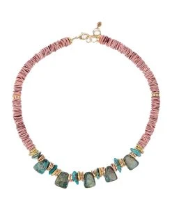 VADI JEWELS Collier Malabar Coquillage Rose