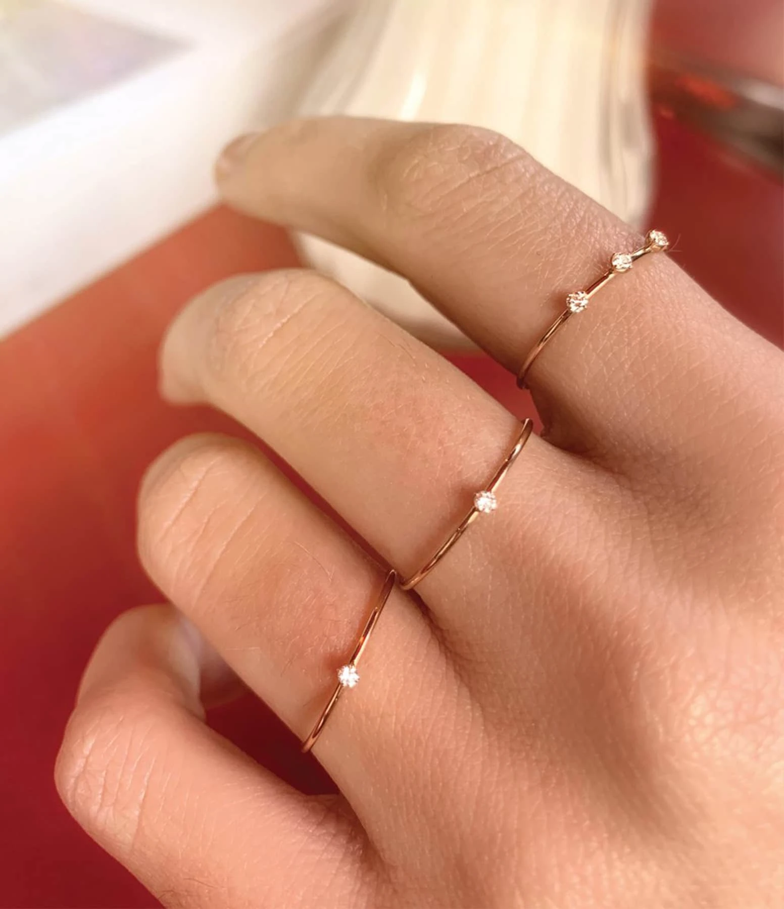 VANRYCKE Bague Stardust 3 Diamants Or Rose 5 VANRYCKE Bague Stardust 3 Diamants Or Rose – Image 5