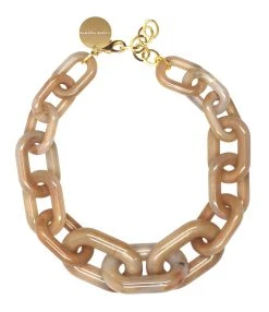 VANESSA BARONI Collier Big Beige Marbré