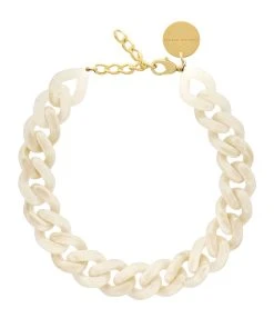 VANESSA BARONI Collier Flat Beige Marbré