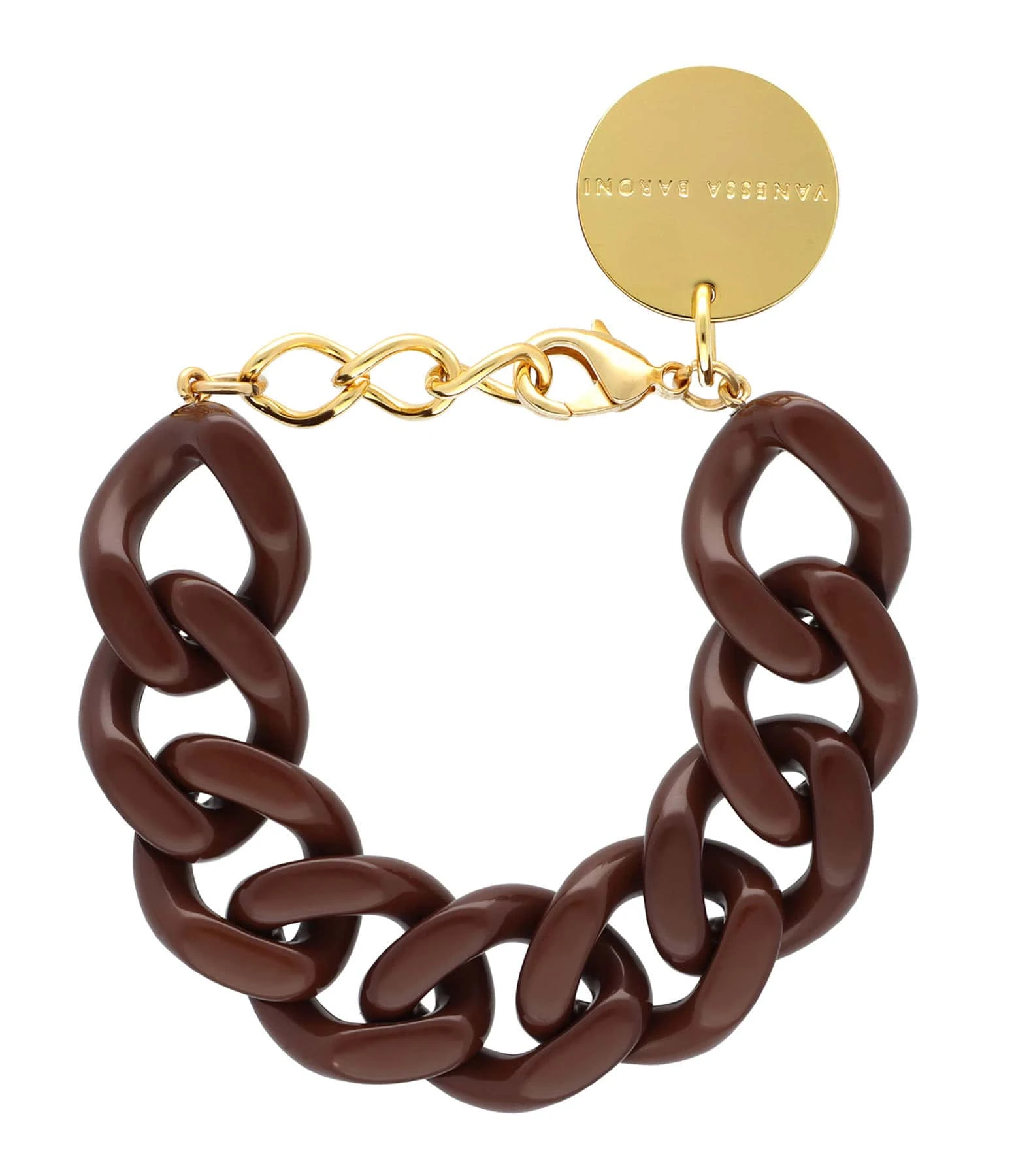 VANESSA BARONI Bracelet Flat Marron 1 VANESSA BARONI Bracelet Flat Marron