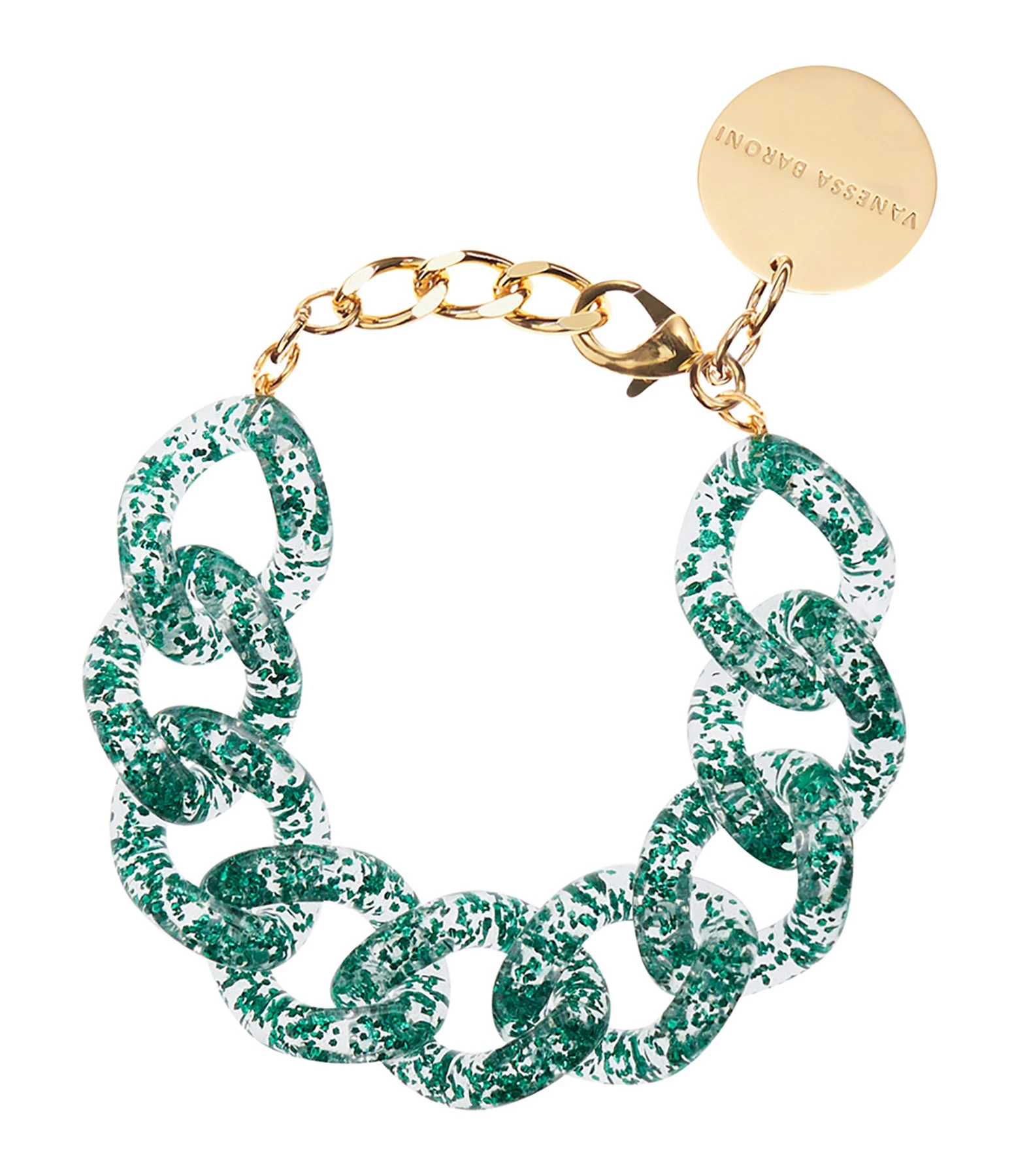 VANESSA BARONI Bracelet Flat Vert Glitter 1 VANESSA BARONI Bracelet Flat Vert Glitter