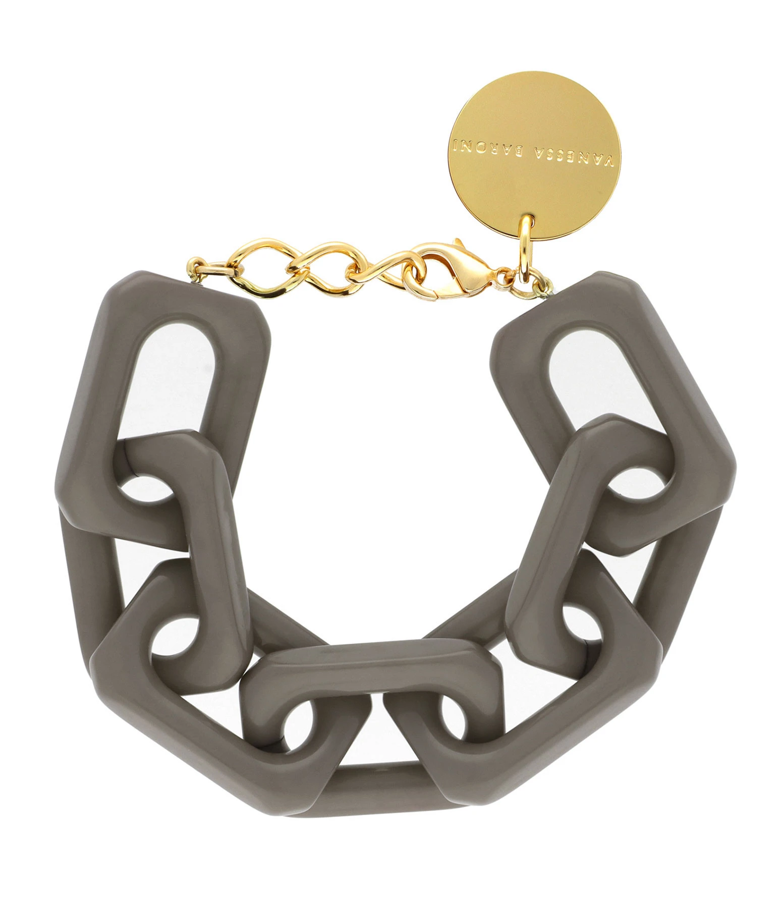 VANESSA BARONI Bracelet Squared Taupe Foncé 1 VANESSA BARONI Bracelet Squared Taupe Foncé