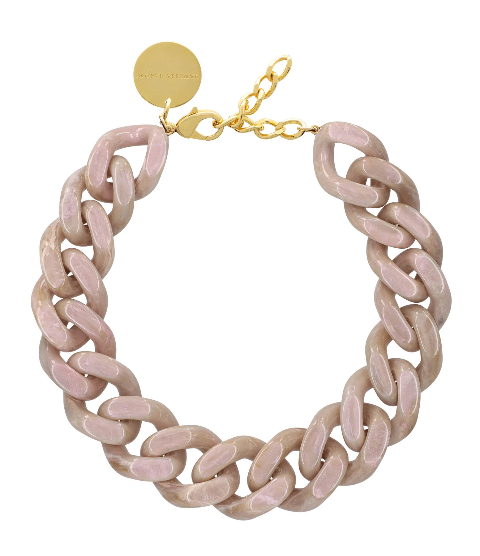 VANESSA BARONI Collier Big Flat Gris Rose 1 VANESSA BARONI Collier Big Flat Gris Rose