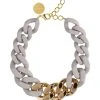 VANESSA BARONI Collier Great Gris Clair Doré