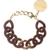 VANESSA BARONI Bracelet Flat 2colors Marrons Doré