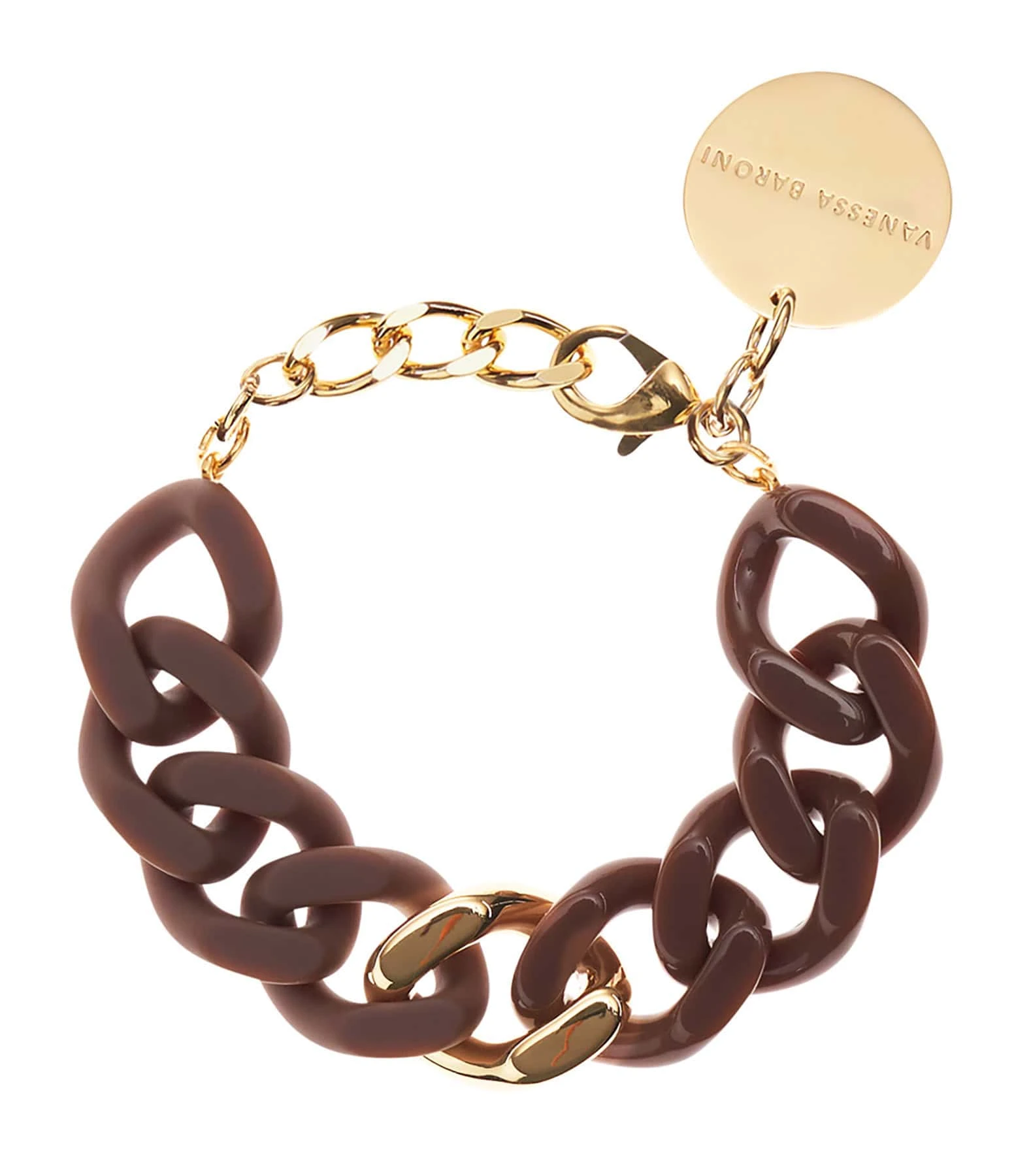 VANESSA BARONI Bracelet Flat 2colors Marrons Doré 1 VANESSA BARONI Bracelet Flat 2colors Marrons Doré